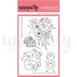 Artist supply: UC1908 : Peonies & Proteas Stamp (Peonies & Proteas)