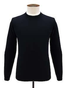 Lugano Ribbed Crewneck Cotton Black