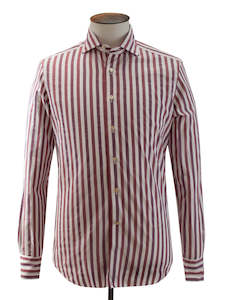 Mixed Berry Bengal Stripe Spread Collar Shirt