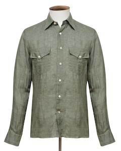 Pine Linen Military Shirt