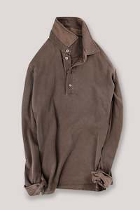 Christian Kimber Hastings Long Sleeve Polo - Chocolate