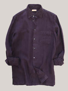 Clothing: Christian Kimber Bronte Garment Dyed Linen Shirt - Nightshade