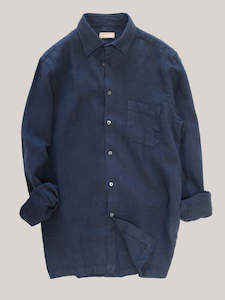 Christian Kimber Bronte Garment Dyed Linen Shirt - Evening Blue