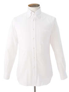 White Lightweight Oxford  Button Down Shirt