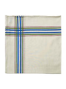 Clothing: Simonnot Godard Bone Checkered Edge Cotton Neckerchief