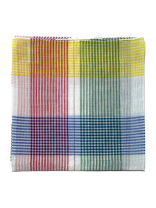 Simonnot Godard Mutilcolour Check Cotton Neckerchief