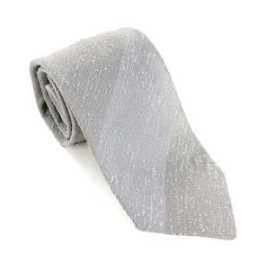 Clothing: Bone & Off White Bold Stripe Shantung Silk Tie