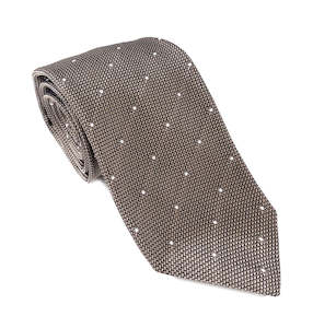 Taupe Polka Dot Grenadine Tie