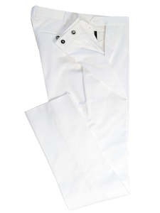 Alba Trouser - White Cotton Gabardine Stretch