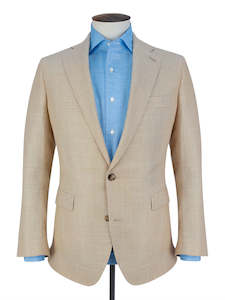 Clothing: Pienza Blazer Wool Silk & Linen Hopsack Barley