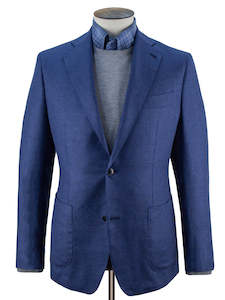 Clothing: Adria Blazer - Indigo Silk & Wool Basketweave