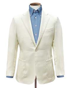 Spiga Blazer - Ivory Hopsack Wool