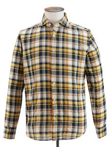 Black & Yellow Madras Spread Collar Shirt