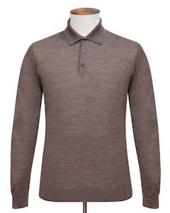 Taupe Melange Fine Merino Polo