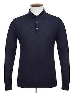 Navy Fine Merino Polo