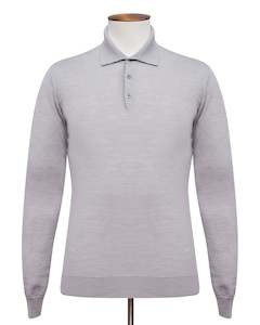 Grey Melange Fine Merino Polo