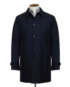 Clothing: Midnight Navy Single-Breasted Car Coat With Liner