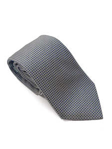 Silver Navy Geometric Tie