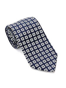 Navy Shield Silk Tie