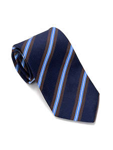 Dark Navy & Mahogany Regimental Stripe Tie