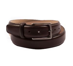 Clothing: Brown Pebble Grain 35mm Belt