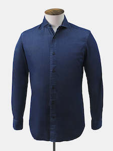 Blue Denim Cutaway Collar Shirt