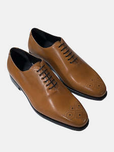 Tan Leather Whole Cut Oxford Shoe - Sample