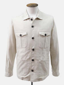 Clothing: Ivory Linen Overshirt Sample