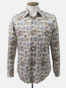 Muted Beige Floral Long Sleeve Shirt Sample