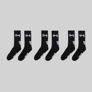 Clothing: SS23 Black Scripted Sock Pack