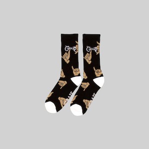 Clothing: Unisex All Over Shaka Sock - Black