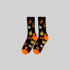 Clothing: Black Fruit Salad Sock