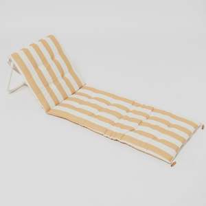 Reclining Beach Chair - Mustard Stripe