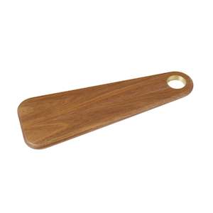 Kitchen Table: ACACIA & BRASS SERVING BOARD 45X16X1.8CM