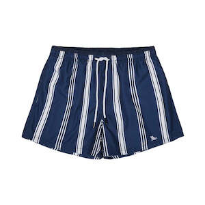 Navy Pinstripe Swim Shorts