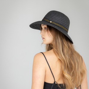 So Shady Hat - Black w Goldie Ribbon