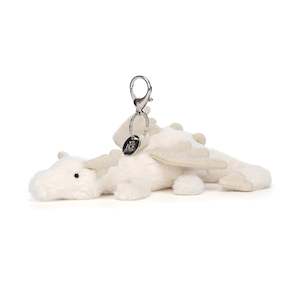 Snow Dragon Bag Charm Cream & Glitter