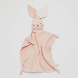 Gift Edit Kids: Organic Muslin Bunny Lovey Blush with Milk ears