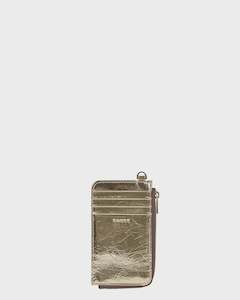 Bags Wallets: Saben Winona Card Holder - Gold Crinkle