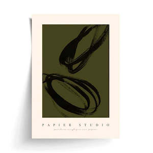 Papier Hq: Enclosed Khaki Print A2