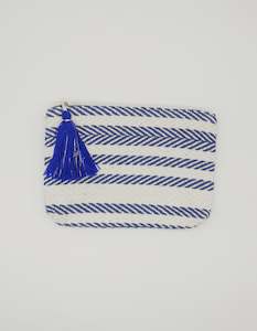 Small Pouch Navy Herringbone