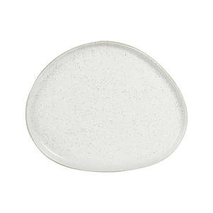 Round White Speckle Platter