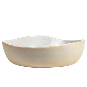 White Speckle Serving Bowl