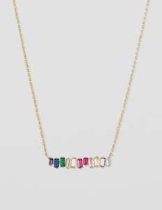 NECKLACE RAINBOW CRYSTALS - GOLD