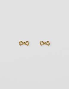 Jewellery: Earrings Gold Mini Bow