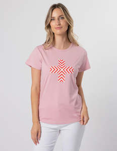 T-shirt Blush Red Chevron Cross