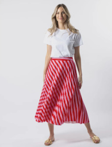 Brigette Skirt Pink and Red Stripe