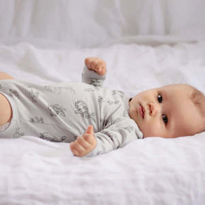 Long Sleeve Onesie - Grey Burrowers