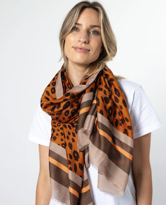 Accessories: Tangerine Leopard Scarf