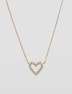 NECKLACE CRYSTAL HEART GOLD